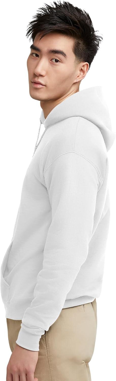 imageHanes EcoSmart Hoodie Midweight Fleece Pullover Hooded Sweatshirt for MenWhite