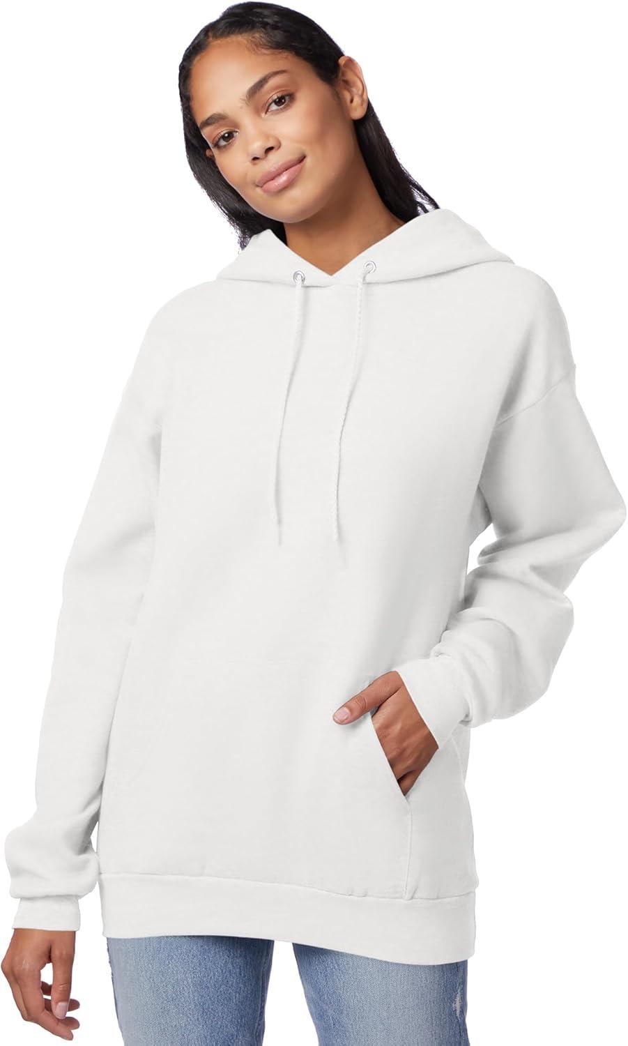 imageHanes EcoSmart Hoodie Midweight Fleece Pullover Hooded Sweatshirt for MenWhite