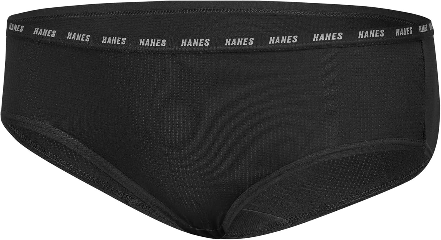 imageHanes Girls Big Moves Breathable Stretch Tween UnderwearBlackGrey