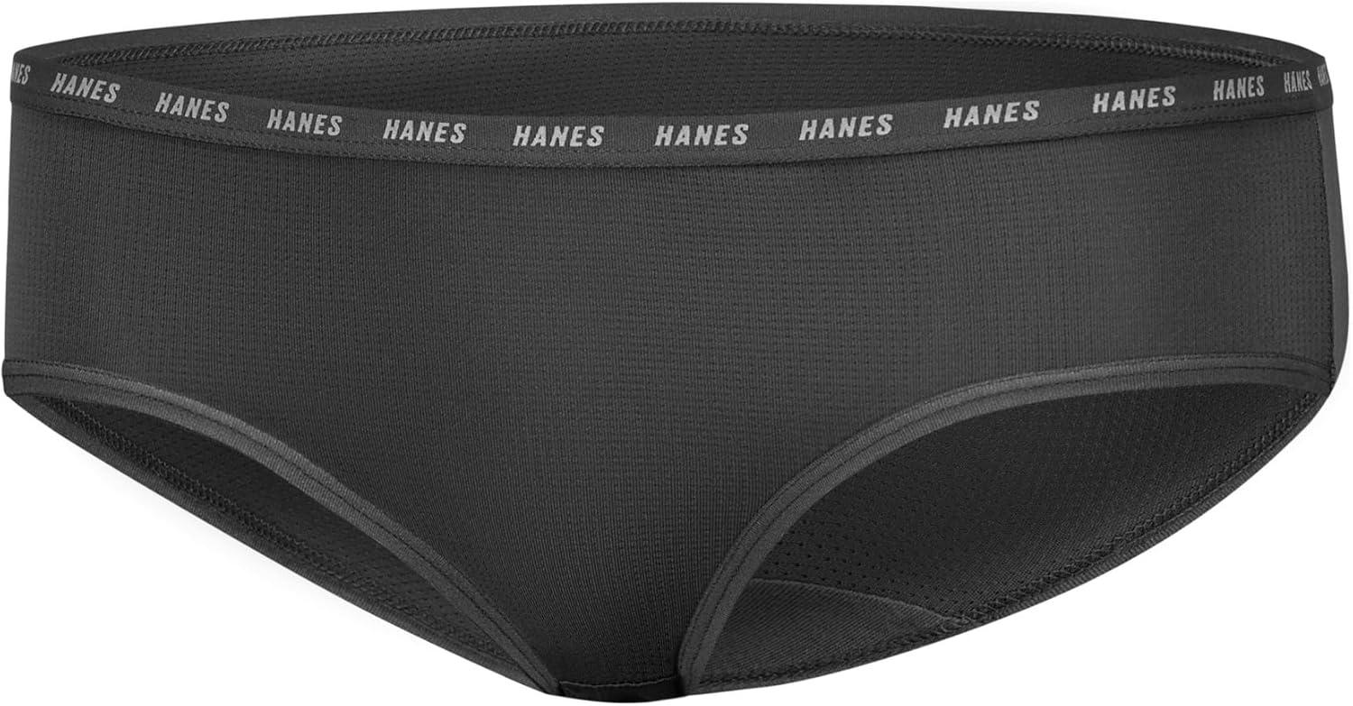 imageHanes Girls Big Moves Breathable Stretch Tween UnderwearBlackGrey