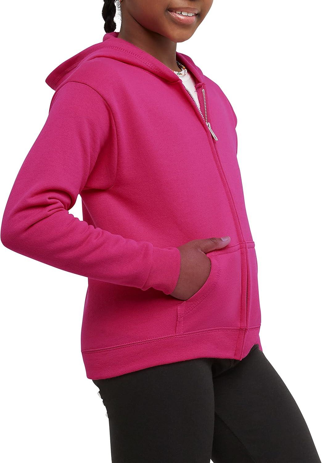 imageHanes Girls Comfortsoft Ecosmart FullZip HoodieAmaranth