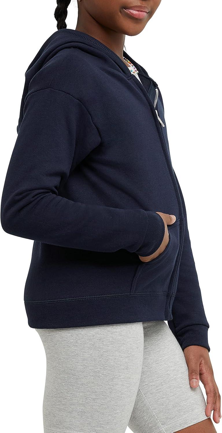 imageHanes Girls Comfortsoft Ecosmart FullZip HoodieNavy