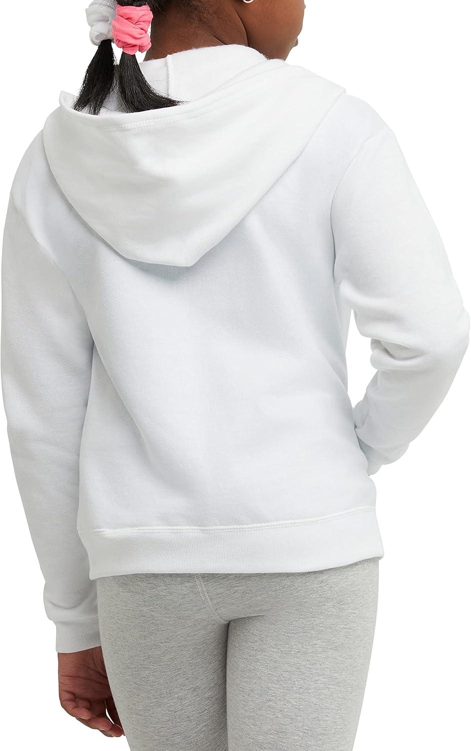 imageHanes Girls Comfortsoft Ecosmart FullZip HoodieWhite
