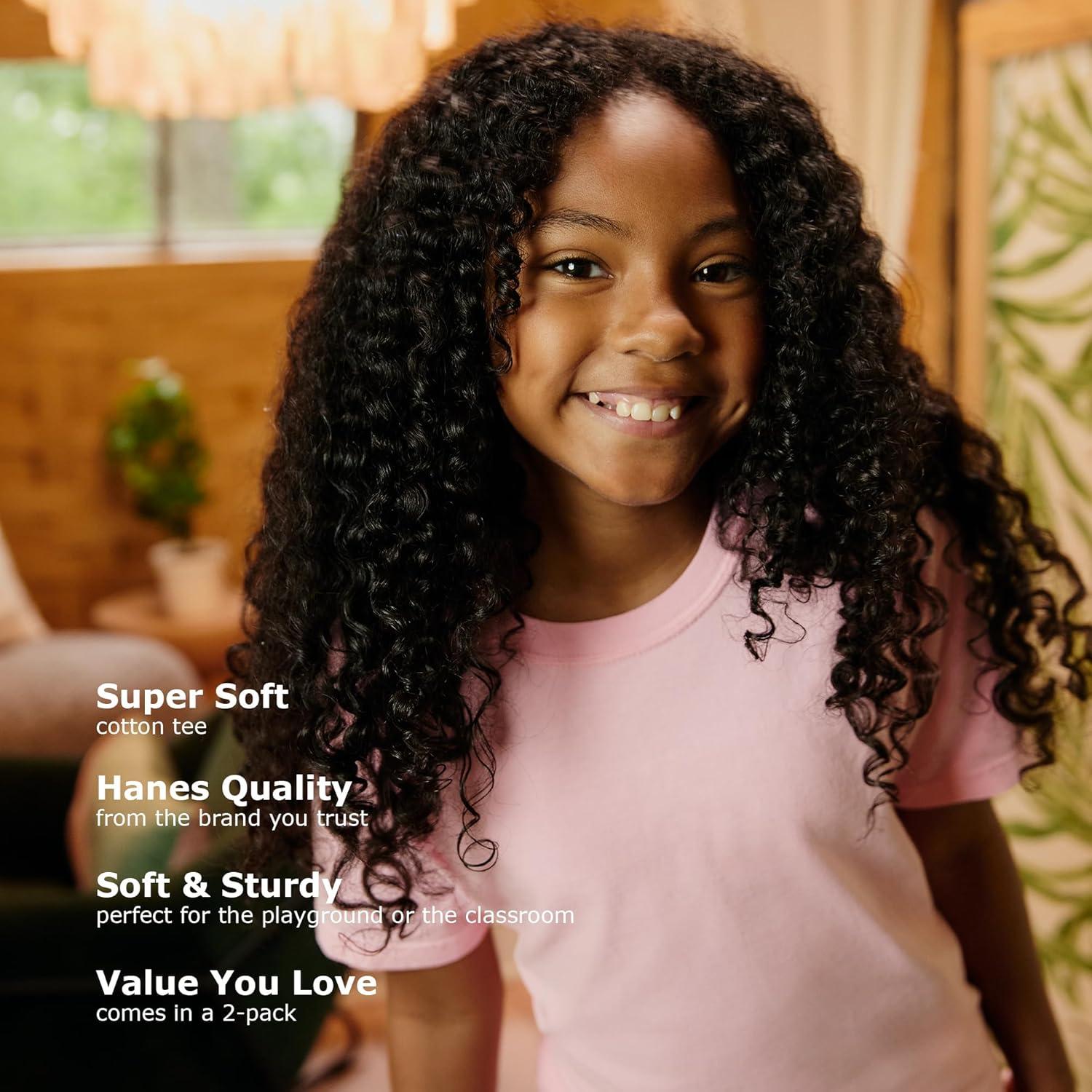 imageHanes Girls Jersey Cotton Tee Pack Of 2Ebony
