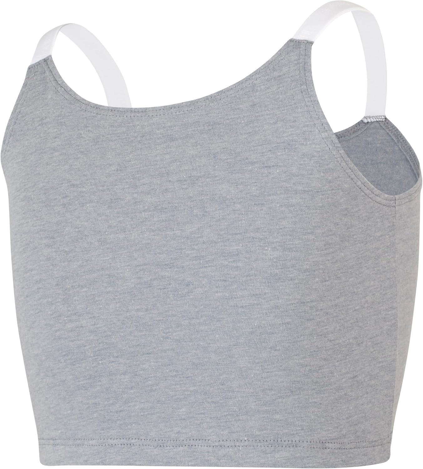 imageHanes Girls Originals Crop Cami Pack Moisture Wicking Cotton Blend Tank 5PackBeige Grey Black