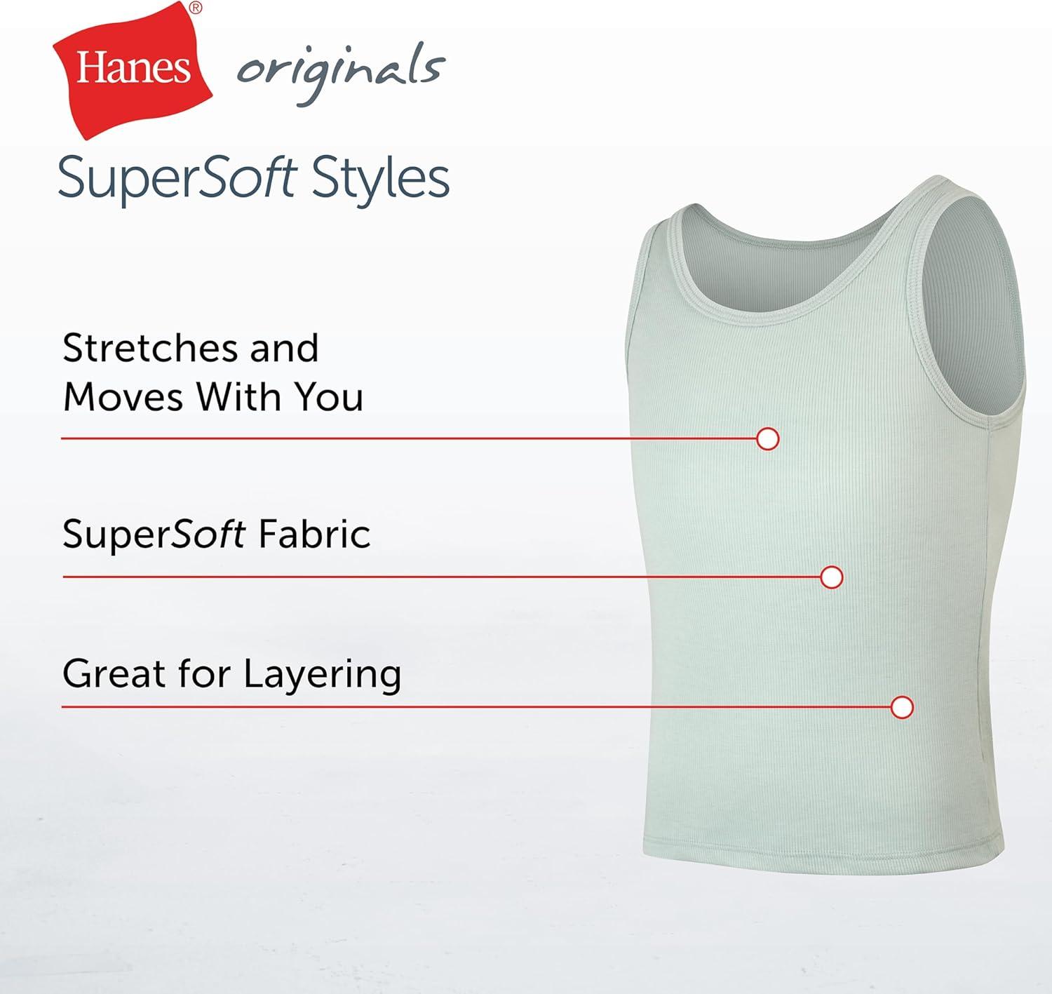 imageHanes Girls Originals Tank Pack Supersoft Tank Top for Girls Modal Stretch Rib Tanks 4PackWhiteGreyMintPink 4pack