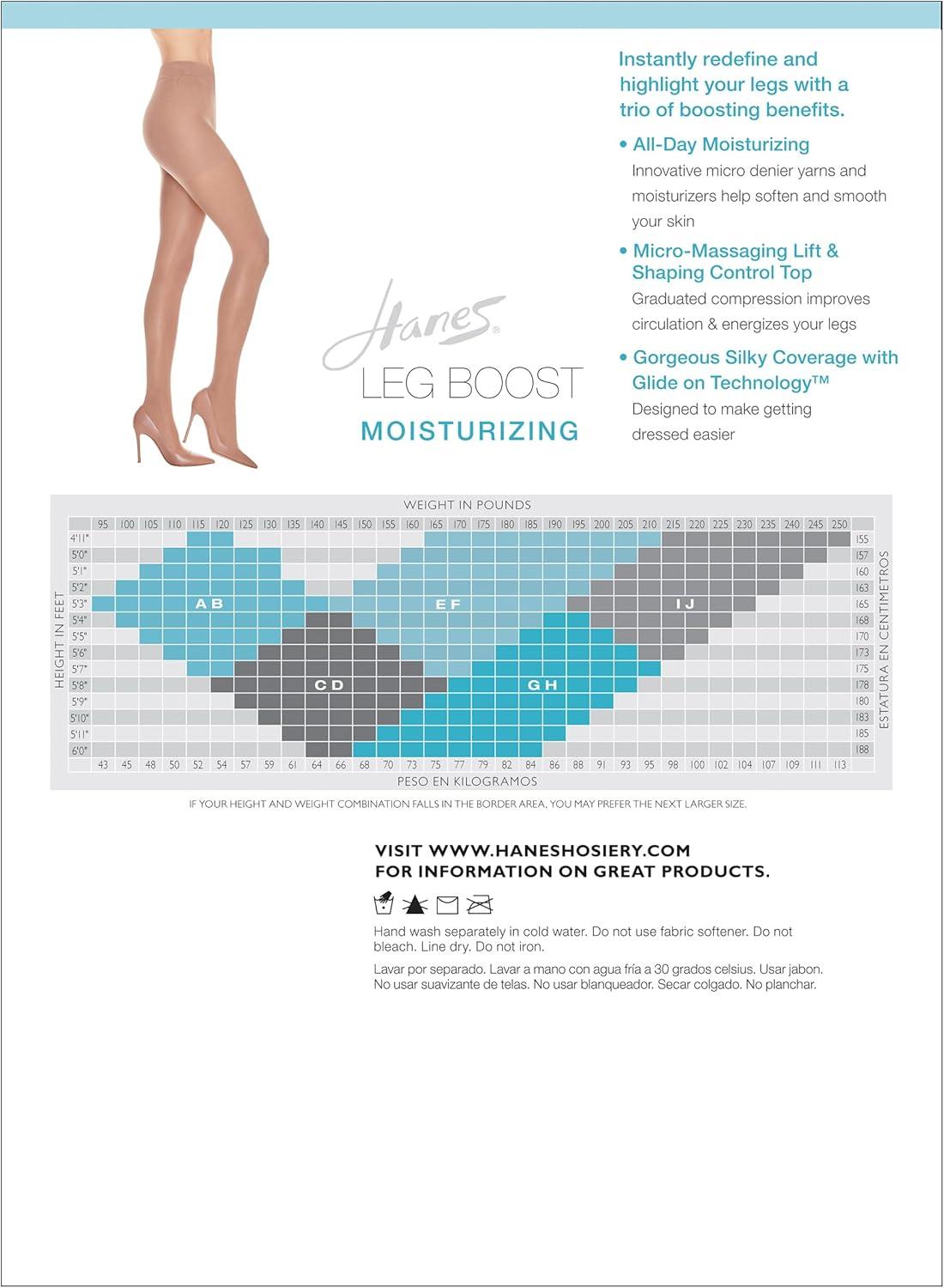 imageHanes Leg Boost Womens Moisturizing Graduated Compression Control Top Sheer Toe TightsLittle Color