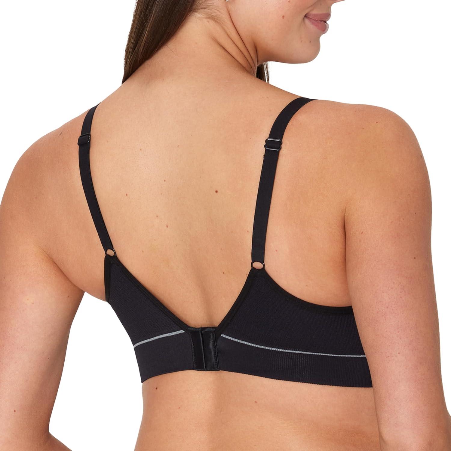 imageHanes Maternity Bra Seamless Wireless Nursing Bralette for Women Adjustable StrapsBlack