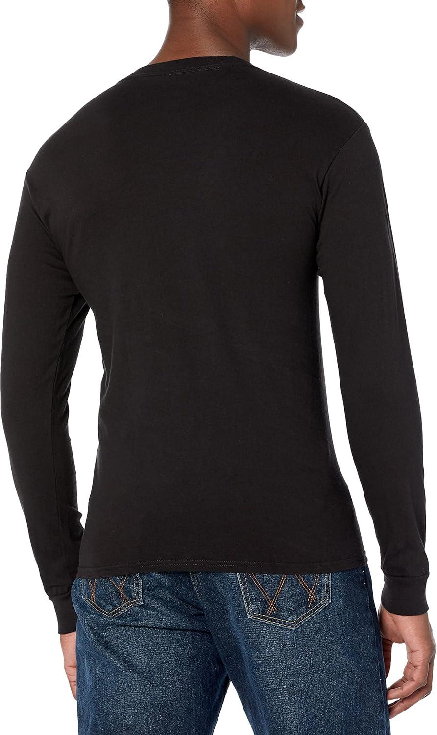 imageHanes Mens Beefy Long Sleeve Shirt 1 or 2 PackBlack 2 Pack