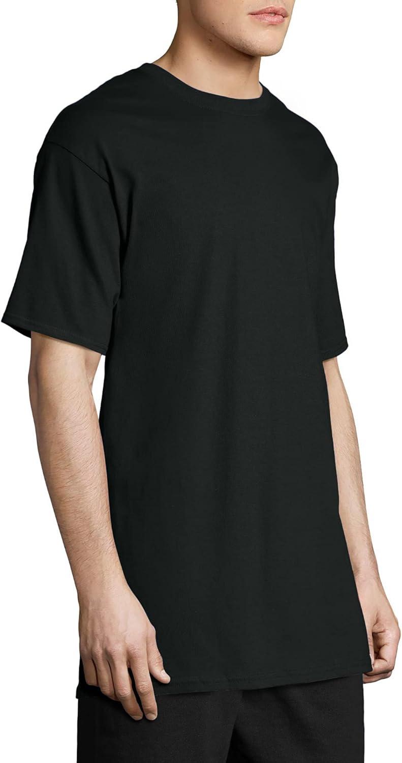 imageHanes Mens Beefyt TShirt Heavyweight Cotton Tee 1 Or 2 Pack Big ampamp TallBlack 2 Pack