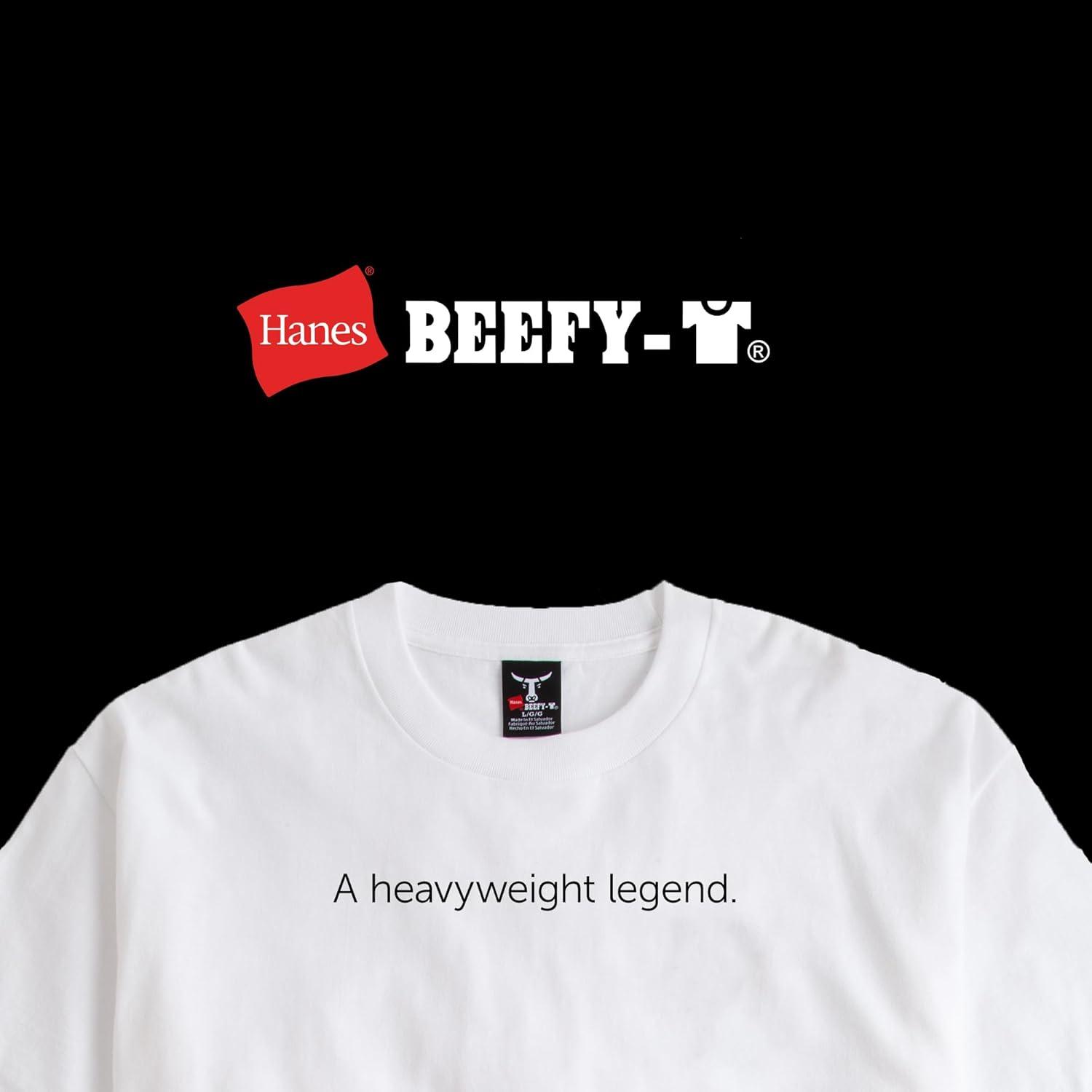 imageHanes Mens Beefyt TShirt Heavyweight Cotton Tee 1 Or 2 Pack Big ampamp TallCharcoal Heather 2 Pack