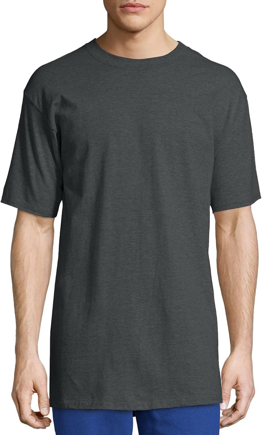 imageHanes Mens Beefyt TShirt Heavyweight Cotton Tee 1 Or 2 Pack Big ampamp TallCharcoal Heather 2 Pack