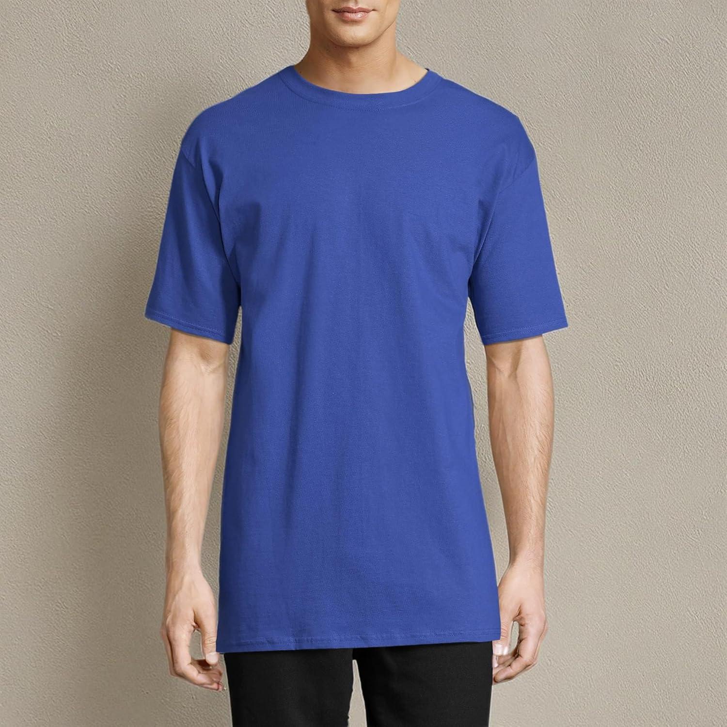 imageHanes Mens Beefyt TShirt Heavyweight Cotton Tee 1 Or 2 Pack Big ampamp TallDeep Royal 2 Pack