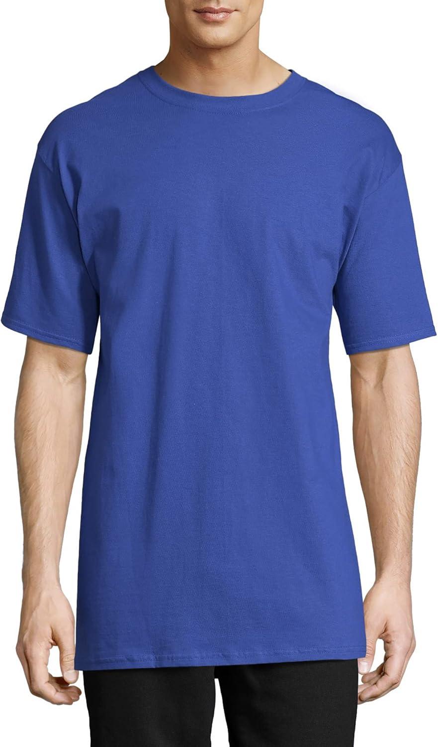 imageHanes Mens Beefyt TShirt Heavyweight Cotton Tee 1 Or 2 Pack Big ampamp TallDeep Royal 2 Pack