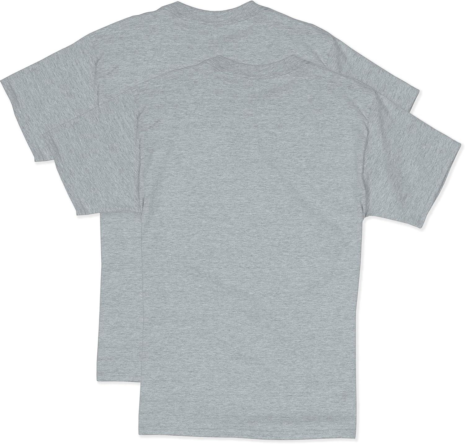 imageHanes Mens Beefyt TShirt Heavyweight Cotton Tee 1 Or 2 Pack Big ampamp TallLight Steel 2 Pack