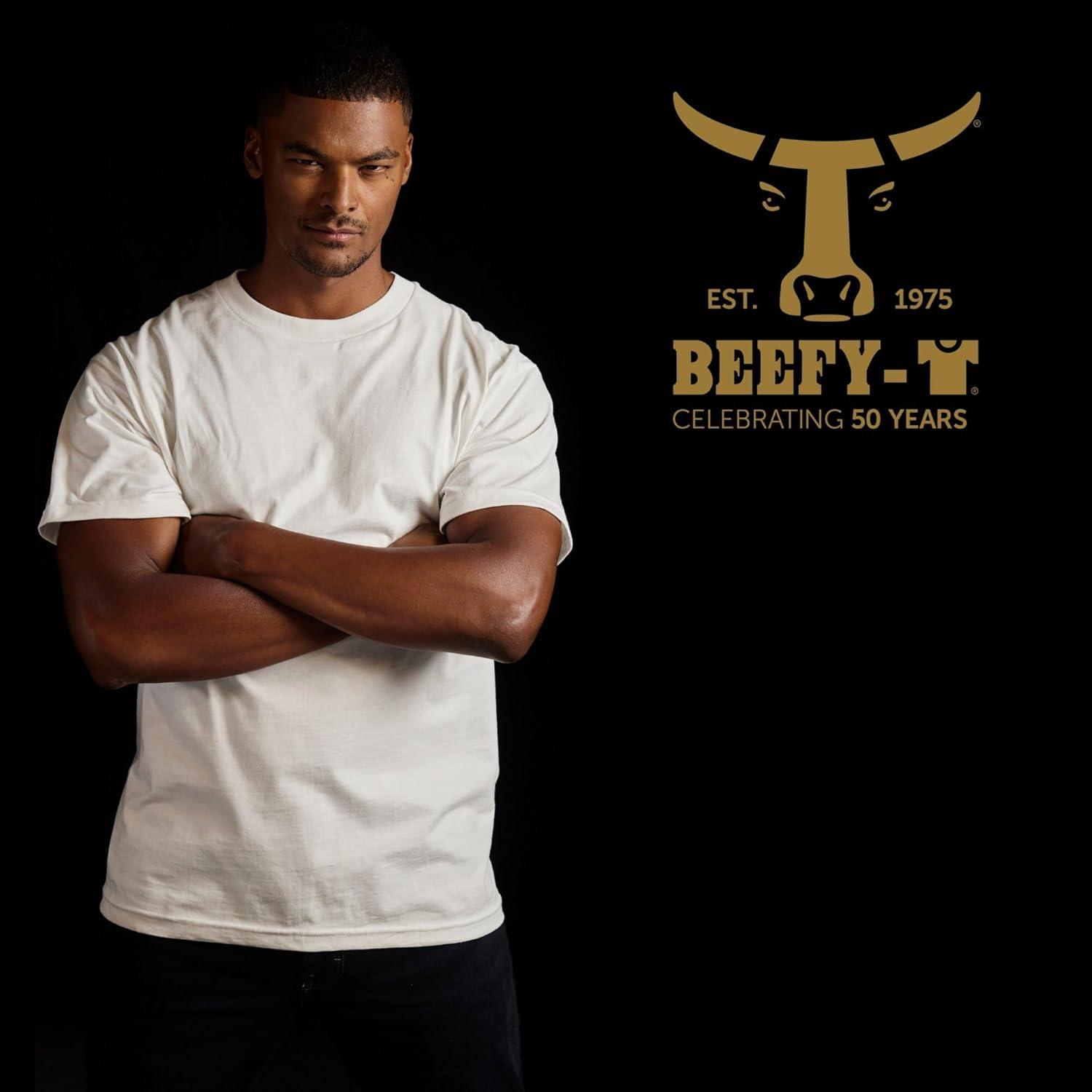 imageHanes Mens Beefyt TShirt Heavyweight Cotton Tee 1 Or 2 Pack Big ampamp TallLight Steel 2 Pack