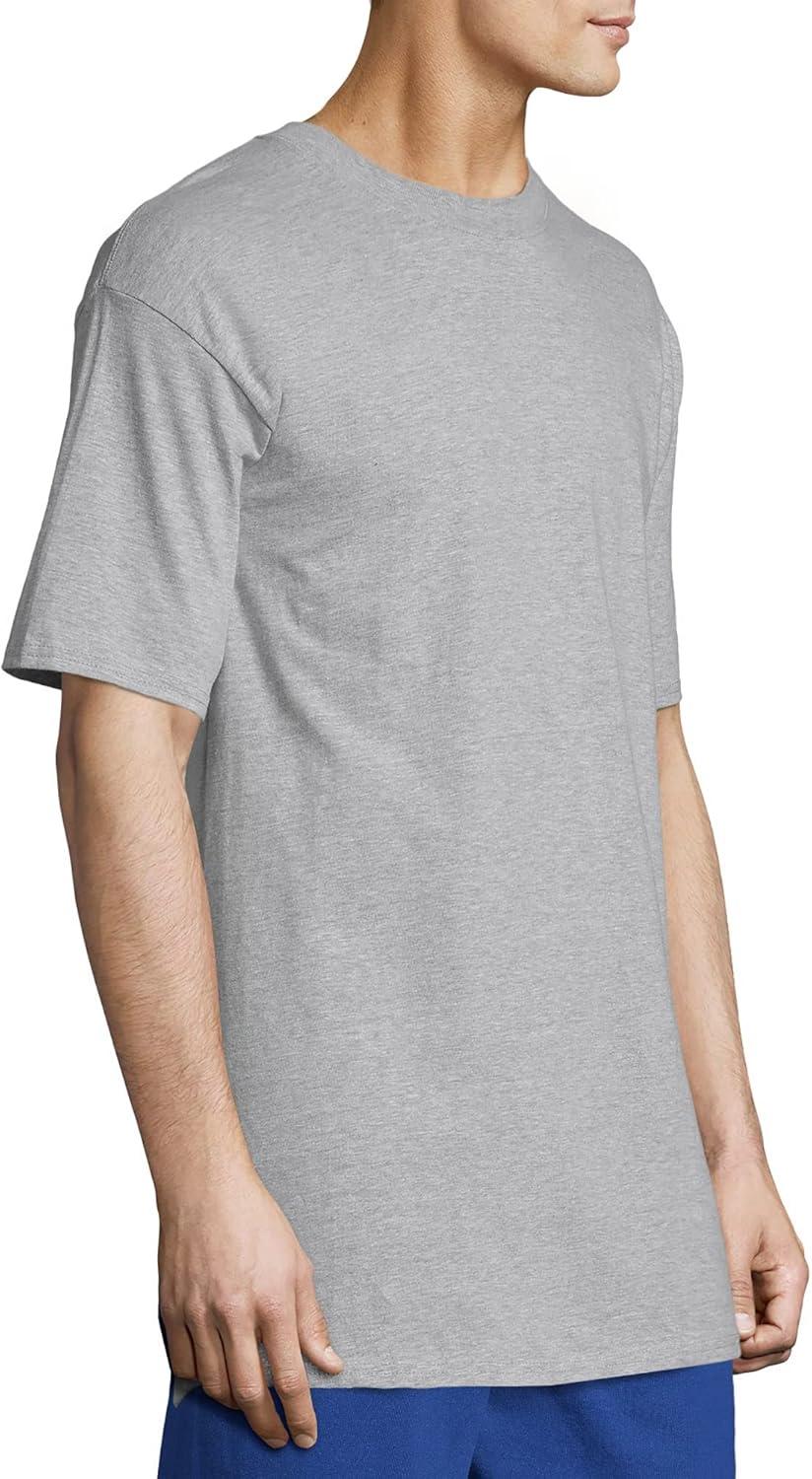 imageHanes Mens Beefyt TShirt Heavyweight Cotton Tee 1 Or 2 Pack Big ampamp TallLight Steel 2 Pack