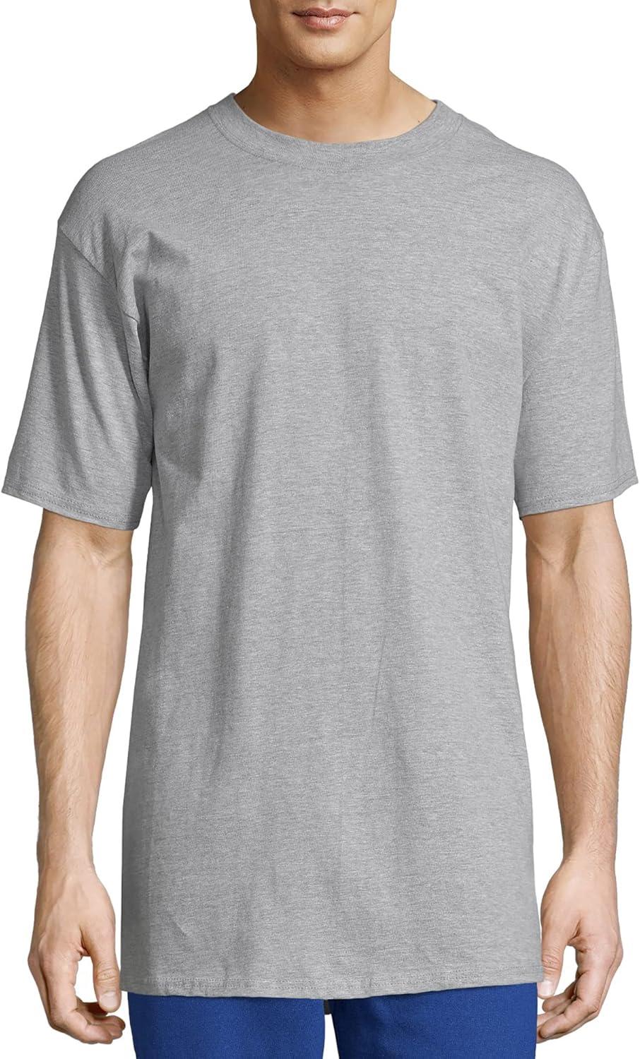 imageHanes Mens Beefyt TShirt Heavyweight Cotton Tee 1 Or 2 Pack Big ampamp TallLight Steel 2 Pack