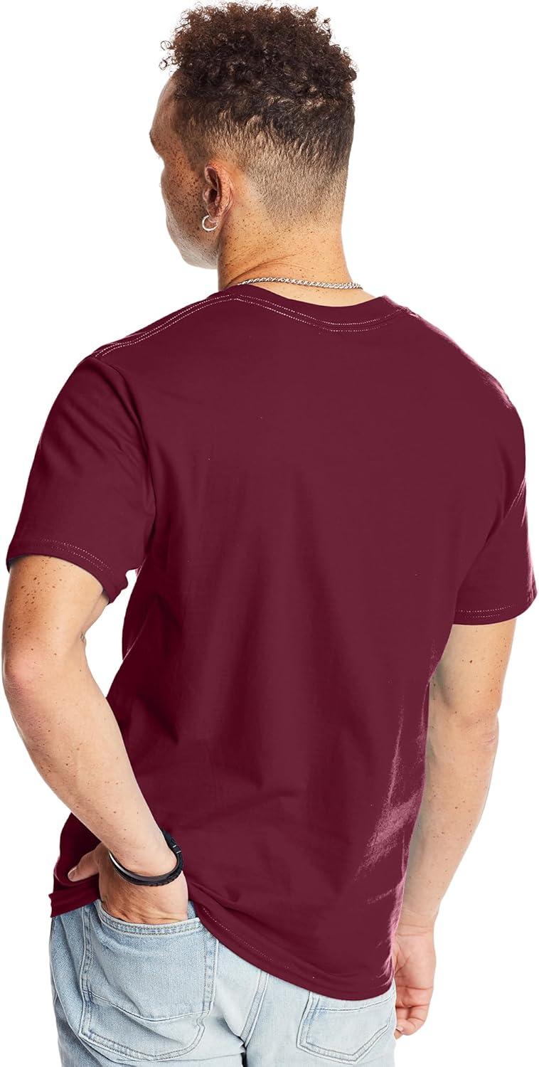 imageHanes Mens Beefyt TShirt Heavyweight Cotton Tee 1 Or 2 Pack Big ampamp TallMaroon 1 Pack