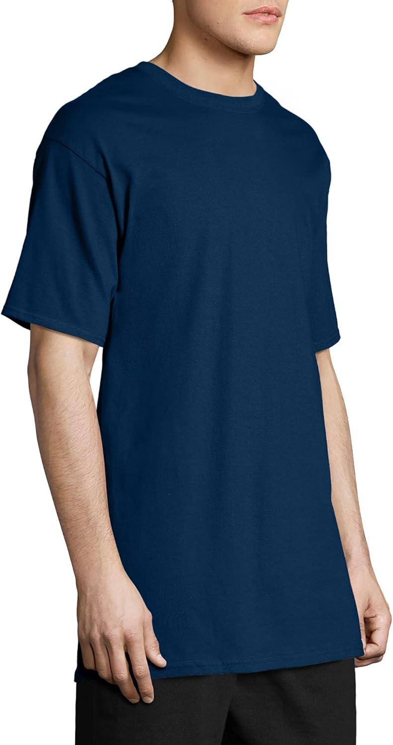 imageHanes Mens Beefyt TShirt Heavyweight Cotton Tee 1 Or 2 Pack Big ampamp TallNavy 2 Pack