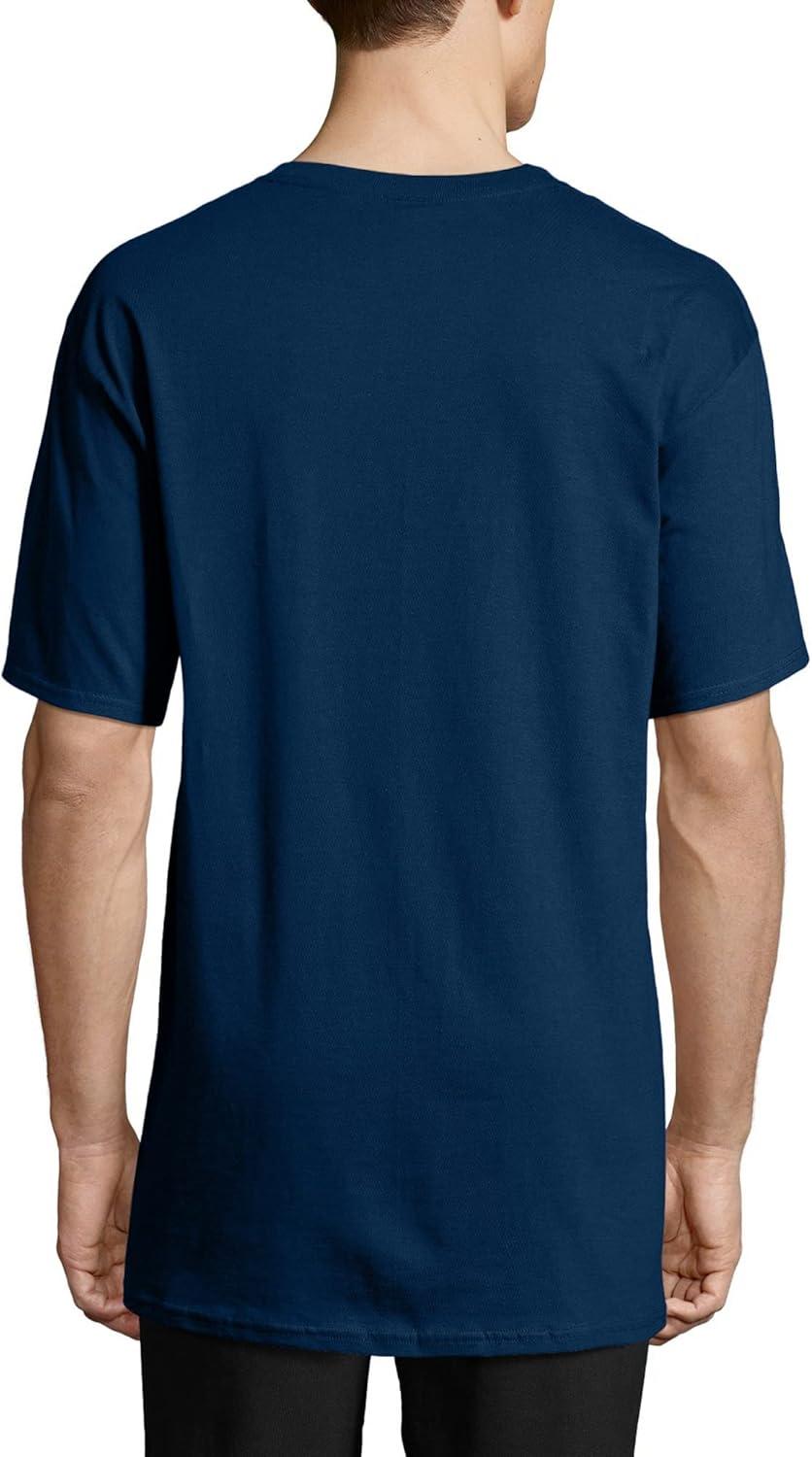 imageHanes Mens Beefyt TShirt Heavyweight Cotton Tee 1 Or 2 Pack Big ampamp TallNavy 2 Pack
