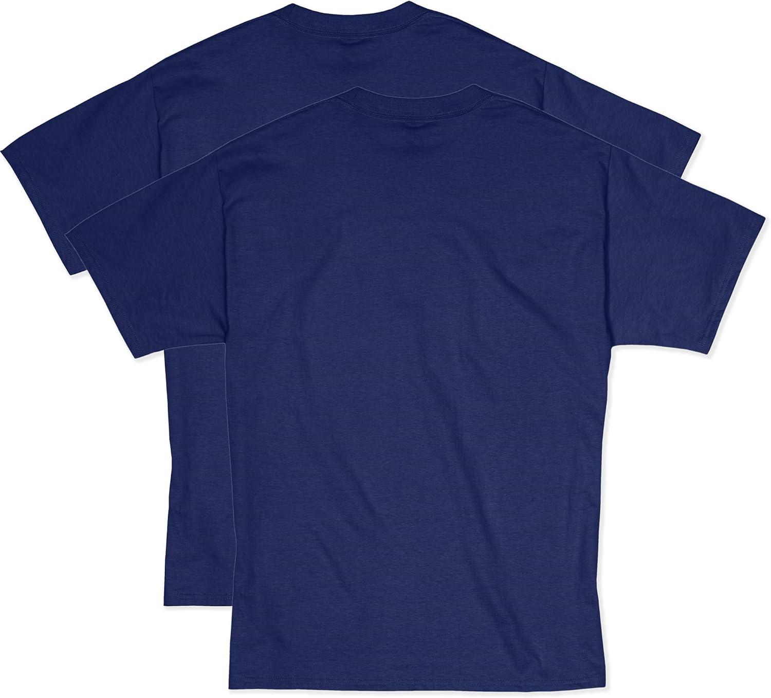 imageHanes Mens Beefyt TShirt Heavyweight Cotton Tee 1 Or 2 Pack Big ampamp TallNavy 2 Pack