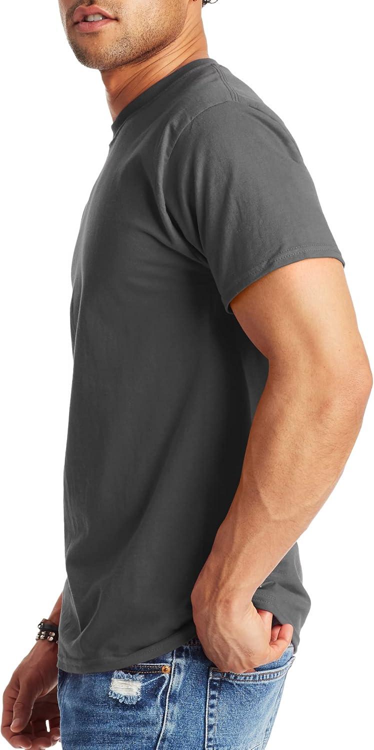 imageHanes Mens Beefyt TShirt Heavyweight Cotton Tee 1 Or 2 Pack Big ampamp TallSmoke Gray 1 Pack