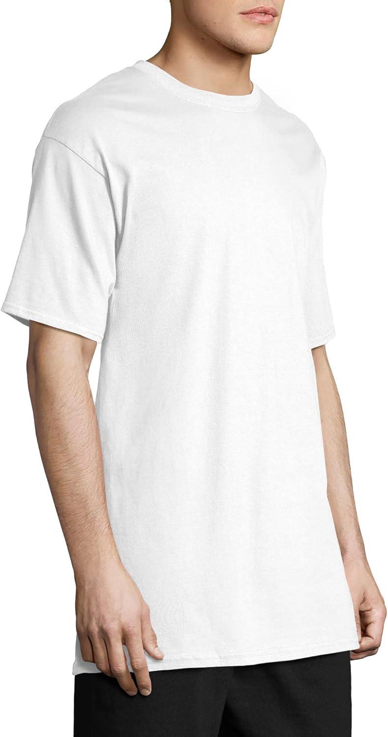 imageHanes Mens Beefyt TShirt Heavyweight Cotton Tee 1 Or 2 Pack Big ampamp TallWhite 2 Pack
