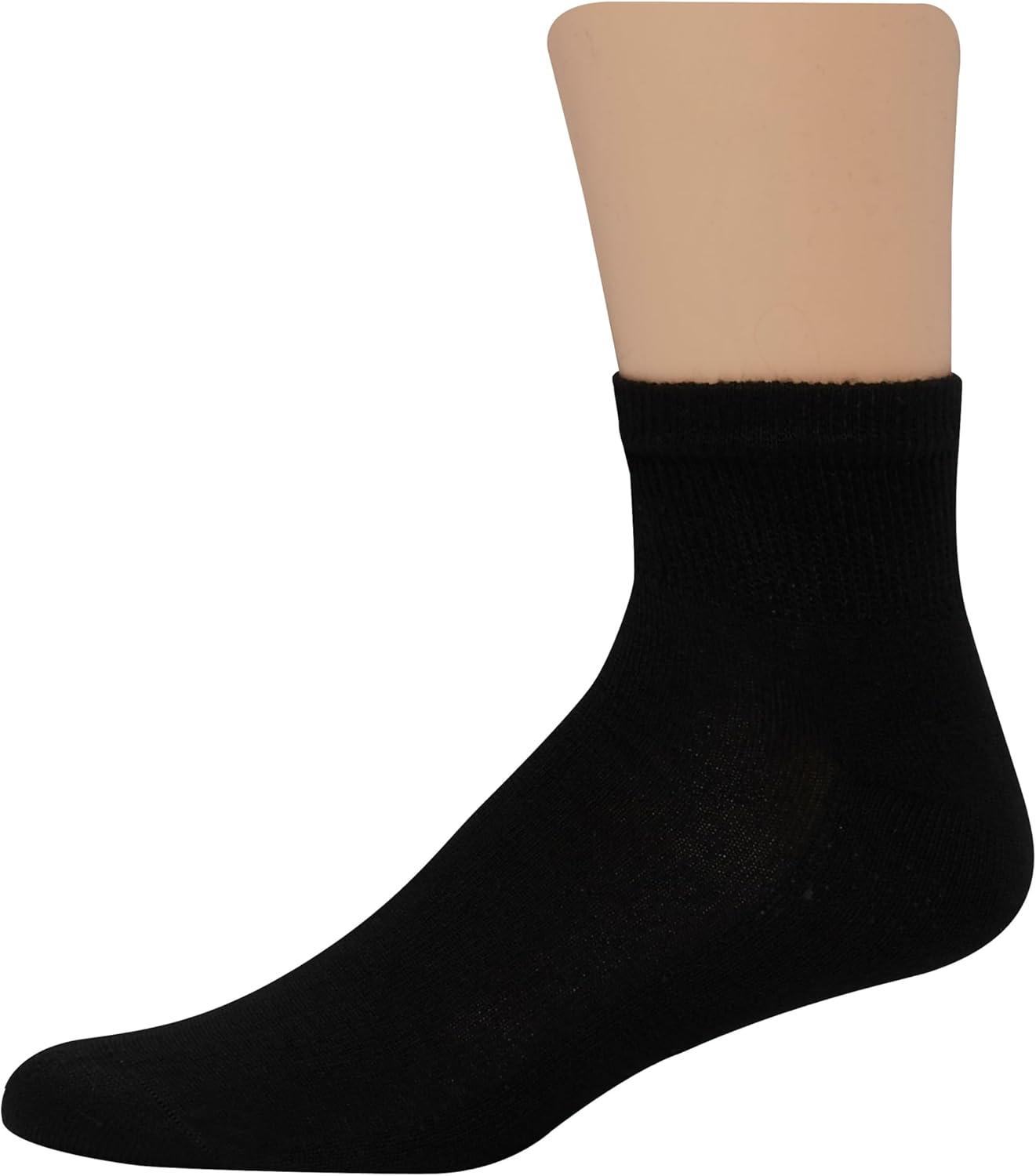 imageHanes Mens Double Tough Socks Crew and Ankle Moisturing Wicking Socks Black ampamp White MultiPacksBlack 12 Pack