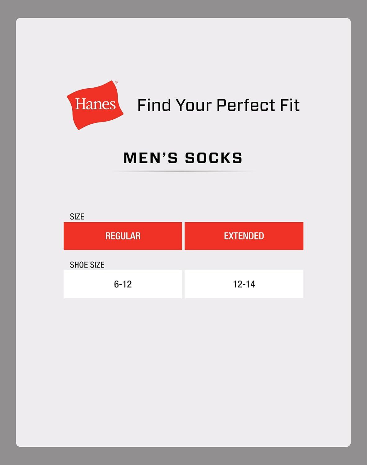 imageHanes Mens Double Tough Socks Crew and Ankle Moisturing Wicking Socks Black ampamp White MultiPacksBlack 12 Pack