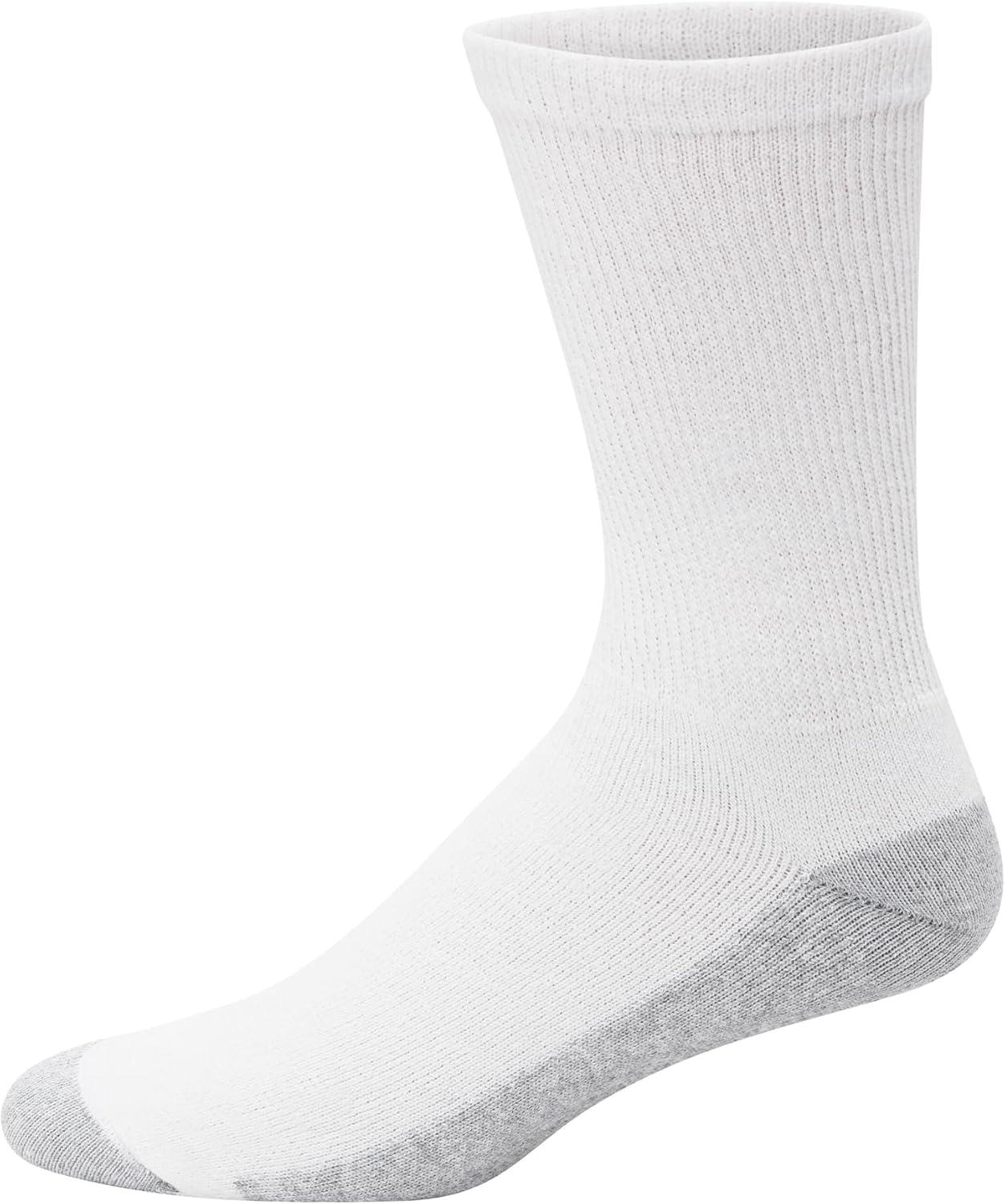 imageHanes Mens Double Tough Socks Crew and Ankle Moisturing Wicking Socks Black ampamp White MultiPacksWhite 12 Pack