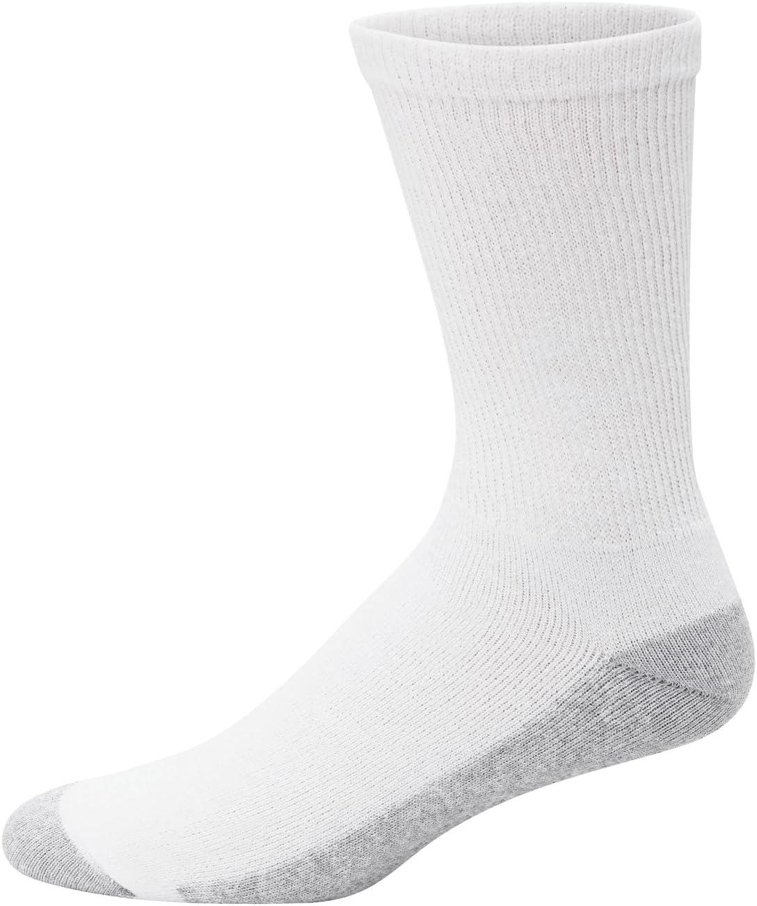 imageHanes Mens Double Tough Socks Crew and Ankle Moisturing Wicking Socks Black ampamp White MultiPacksWhite 14 Pack