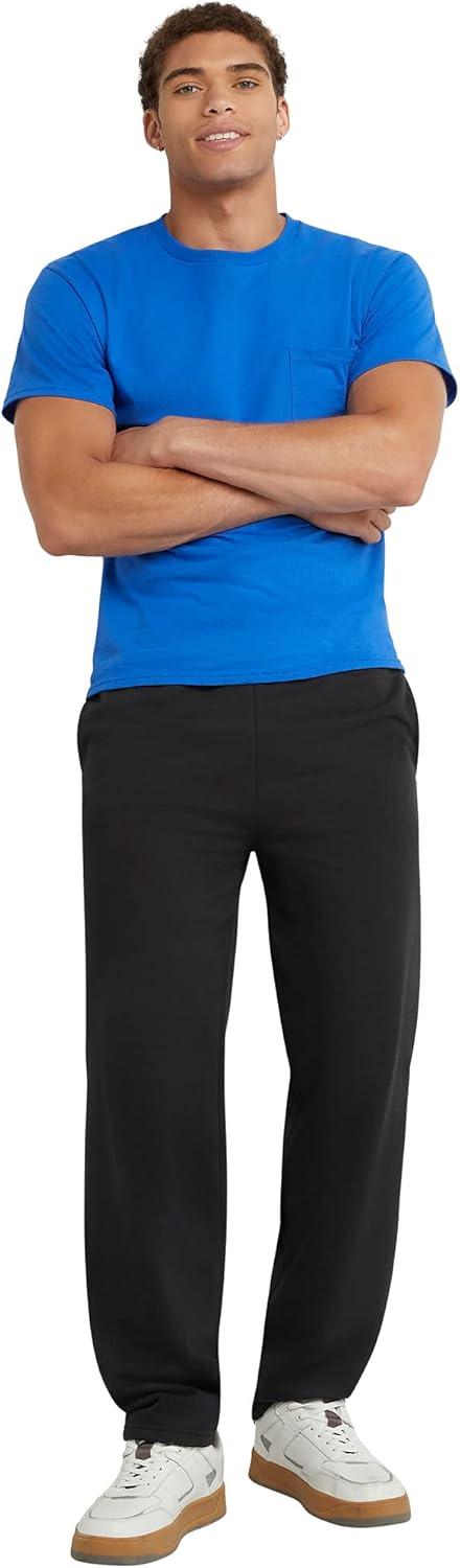 imageHanes Mens EcoSmart Best Sweatpants Athletic Lounge Pants with Cinched Cuffs 1 Or 2 PackBlack