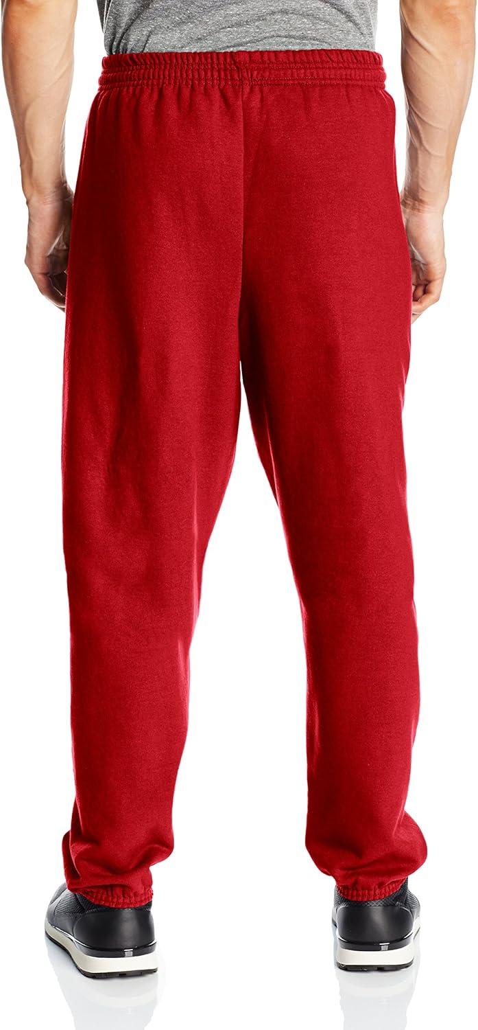 imageHanes Mens EcoSmart Best Sweatpants Athletic Lounge Pants with Cinched Cuffs 1 Or 2 PackDeep Red 2 Pack