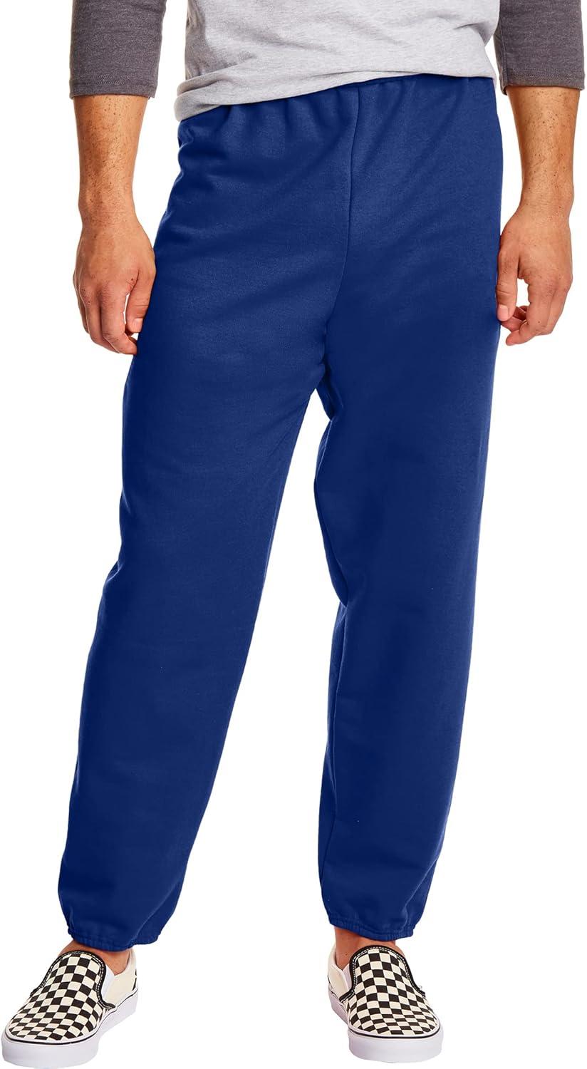 imageHanes Mens EcoSmart Best Sweatpants Athletic Lounge Pants with Cinched Cuffs 1 Or 2 PackDeep Royal 2 Pack