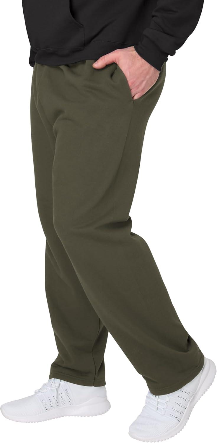 imageHanes Mens EcoSmart Best Sweatpants Athletic Lounge Pants with Cinched Cuffs 1 Or 2 PackFatigue Green