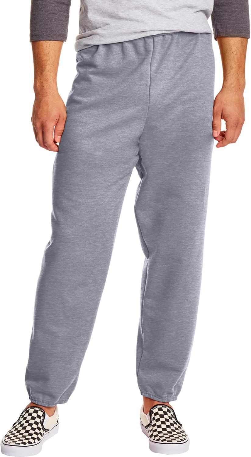 imageHanes Mens EcoSmart Best Sweatpants Athletic Lounge Pants with Cinched Cuffs 1 Or 2 PackLight SteelNavy 2 Pack