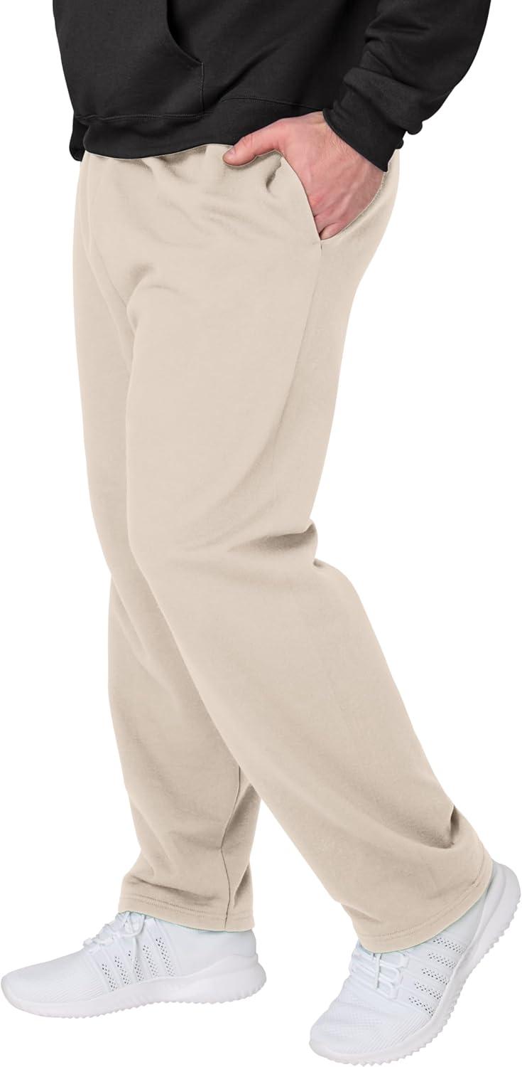 imageHanes Mens EcoSmart Best Sweatpants Athletic Lounge Pants with Cinched Cuffs 1 Or 2 PackSand