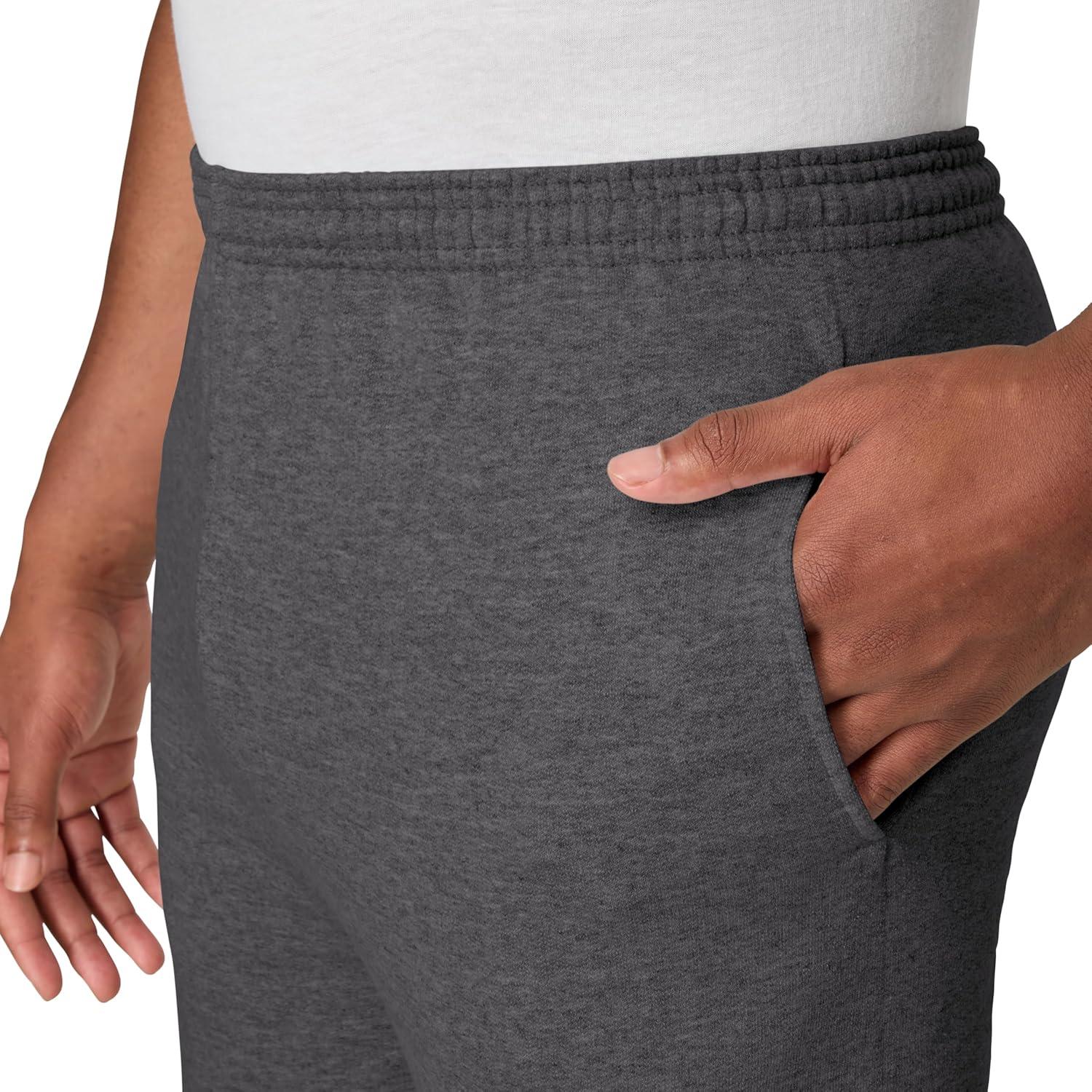 imageHanes Mens EcoSmart Best Sweatpants Athletic Lounge Pants with Cinched Cuffs 1 Or 2 PackSmoke Gray