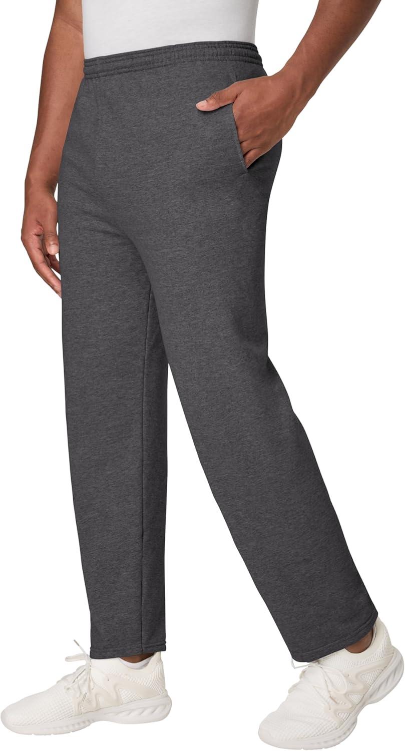 imageHanes Mens EcoSmart Best Sweatpants Athletic Lounge Pants with Cinched Cuffs 1 Or 2 PackSmoke Gray