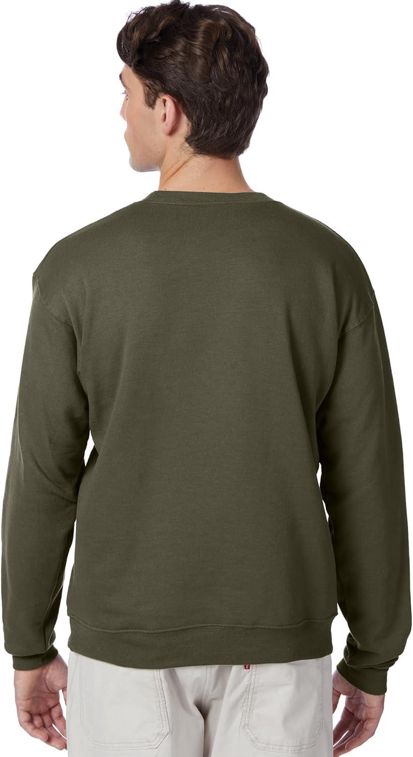 imageHanes Mens EcoSmart Sweatshirt 2 PackFatigue Green 1 Pack