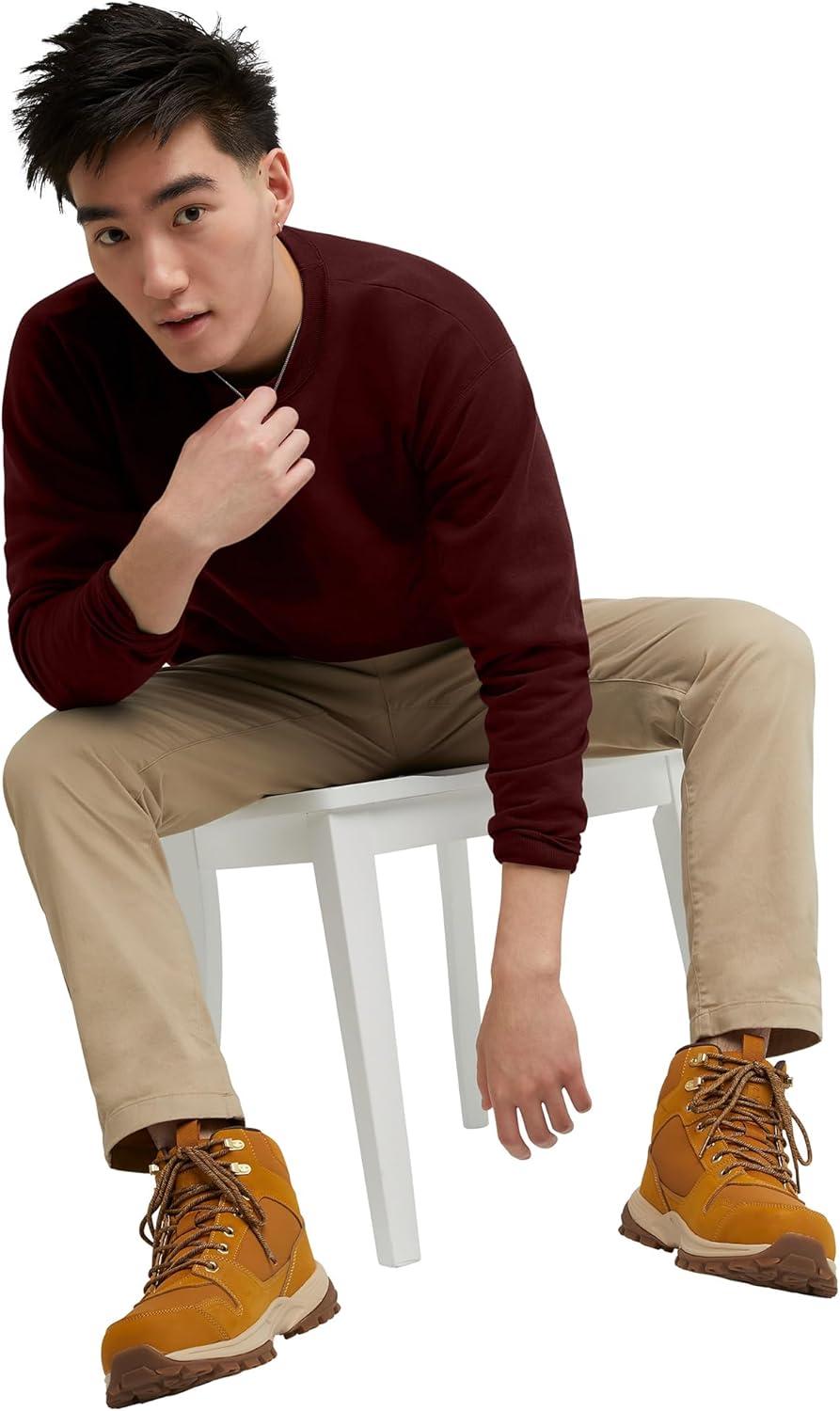 imageHanes Mens EcoSmart Sweatshirt 2 PackMulled Berry 1 Pack