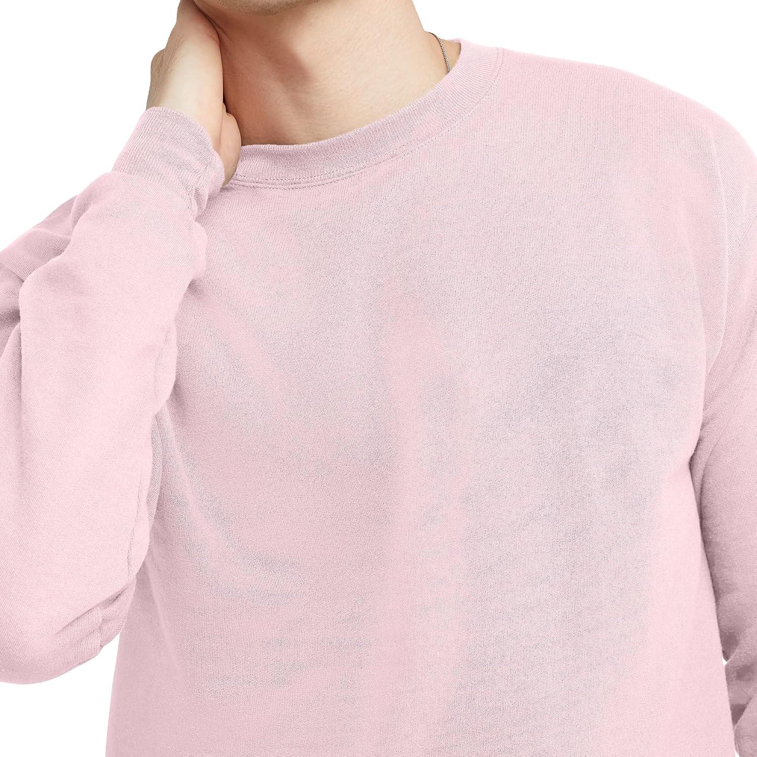 imageHanes Mens EcoSmart Sweatshirt 2 PackPale Pink 1 Pack