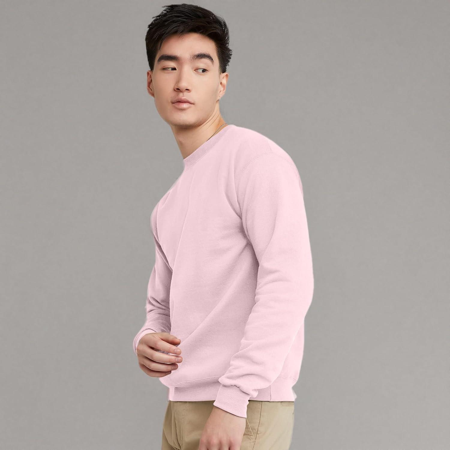 imageHanes Mens EcoSmart Sweatshirt 2 PackPale Pink 1 Pack