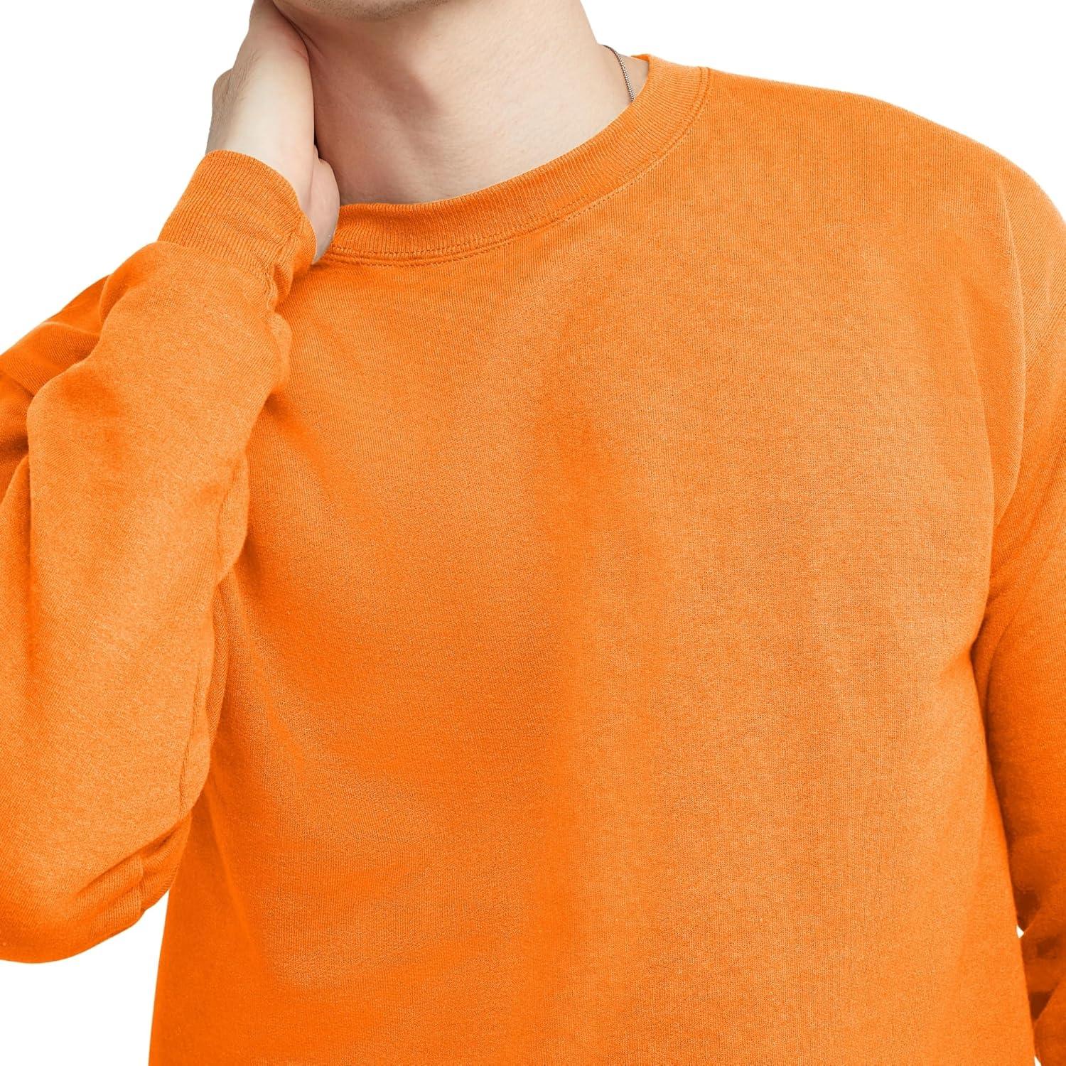 imageHanes Mens EcoSmart Sweatshirt 2 PackSafety Orange 1 Pack