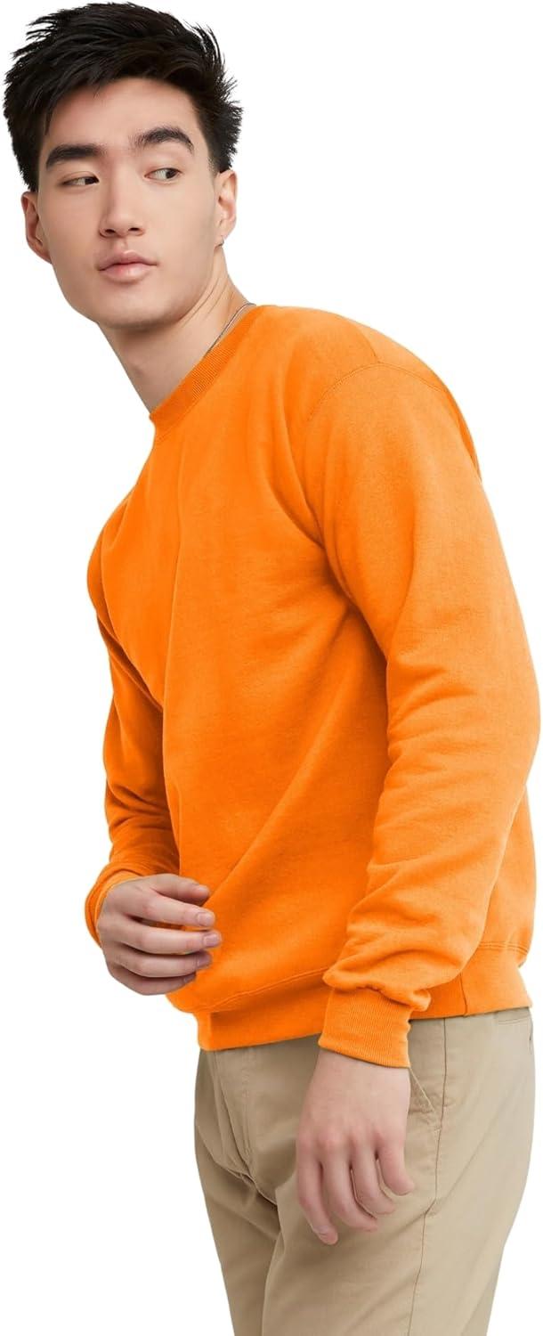 imageHanes Mens EcoSmart Sweatshirt 2 PackSafety Orange 1 Pack