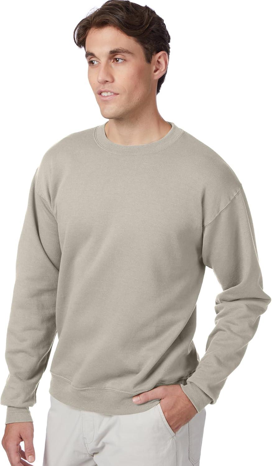 imageHanes Mens EcoSmart Sweatshirt 2 PackSand 1 Pack