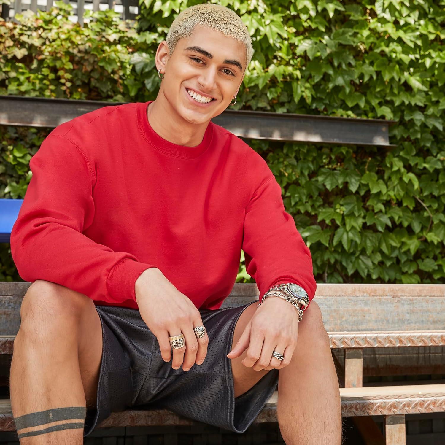 imageHanes Mens EcoSmart Sweatshirt 2 PackSand 1 Pack