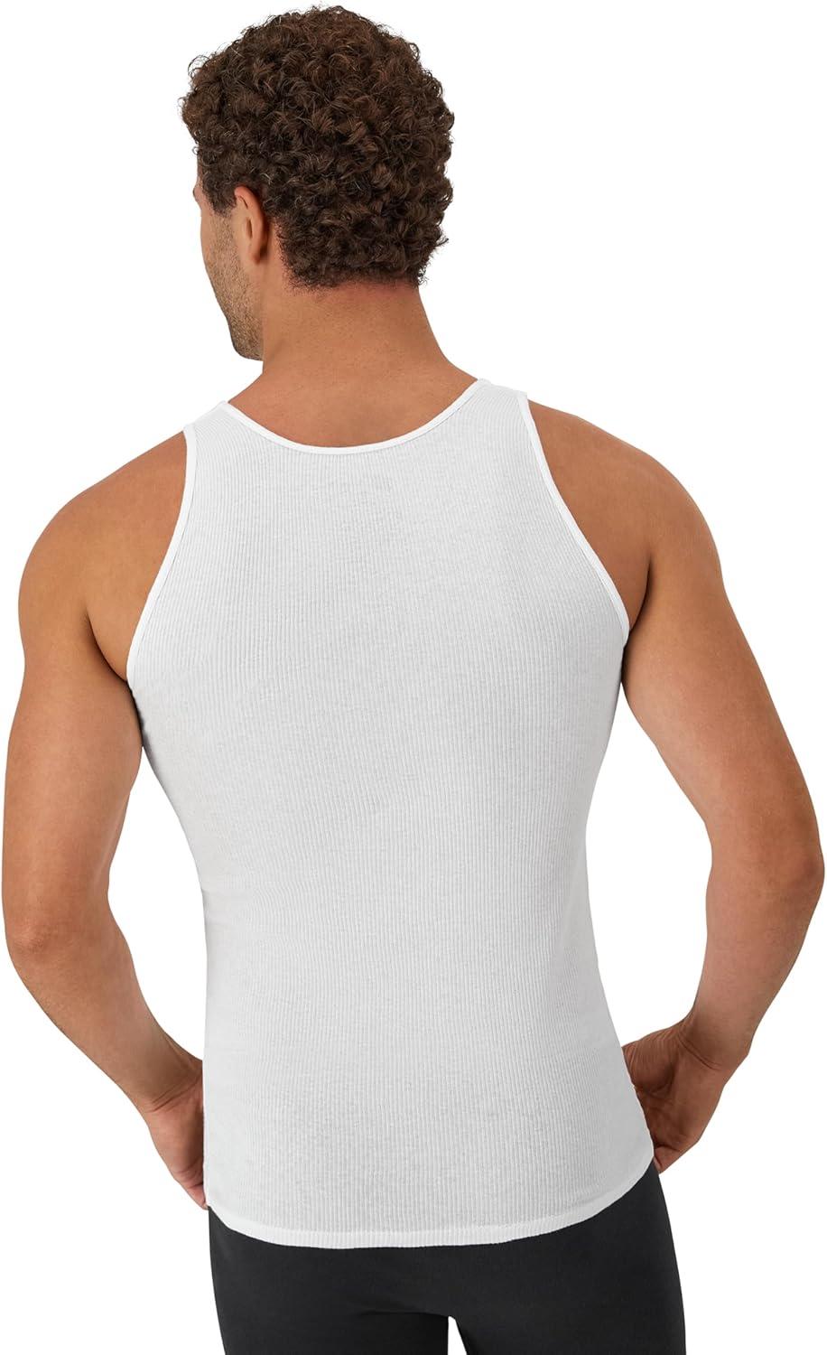 imageHanes Mens FreshIQ Odor Control ComfortSoft Moisture Wicking Tagless Tank UndershirtsWhite 12 Pack