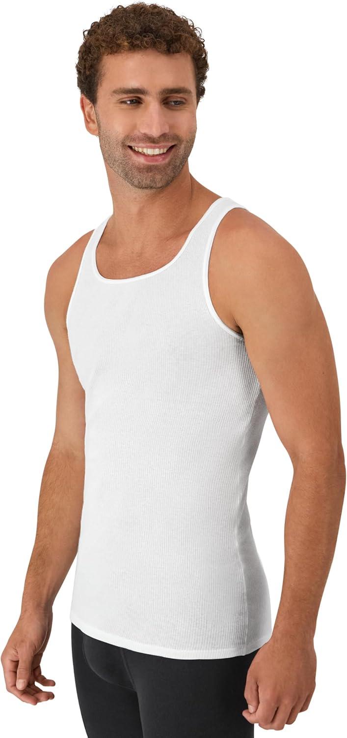 imageHanes Mens FreshIQ Odor Control ComfortSoft Moisture Wicking Tagless Tank UndershirtsWhite 12 Pack